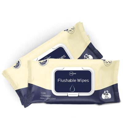 Custom logo biodegradable flushable wipes for care