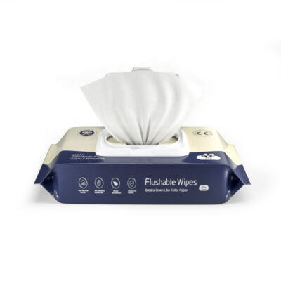 Custom logo biodegradable flushable wipes for care