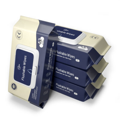 Custom logo biodegradable flushable wipes for care