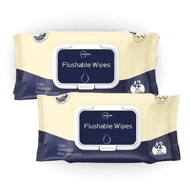 Custom logo biodegradable flushable wipes for care