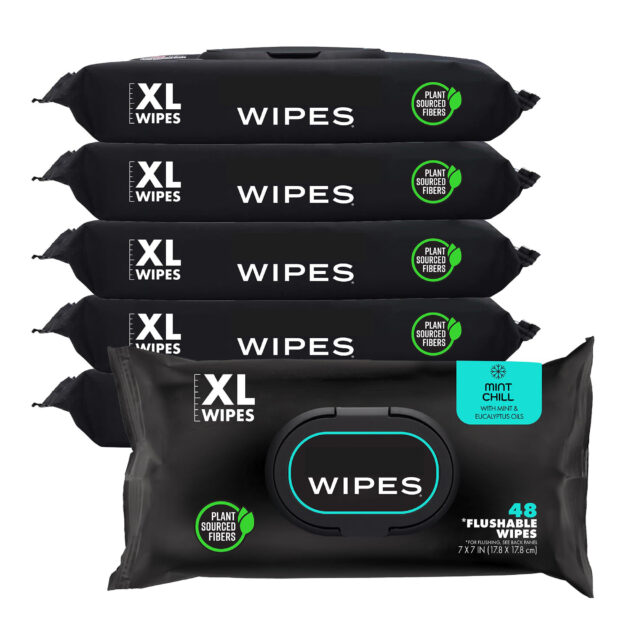 Biodegradable soft flushable wipes eco care
