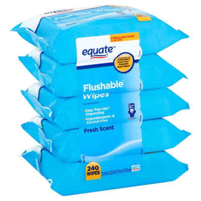 Biodegradable soft flushable wipes eco care