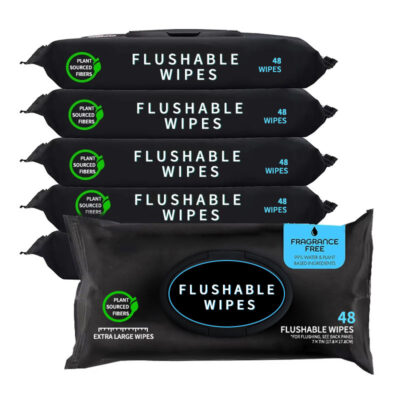 Biodegradable soft flushable wipes eco care