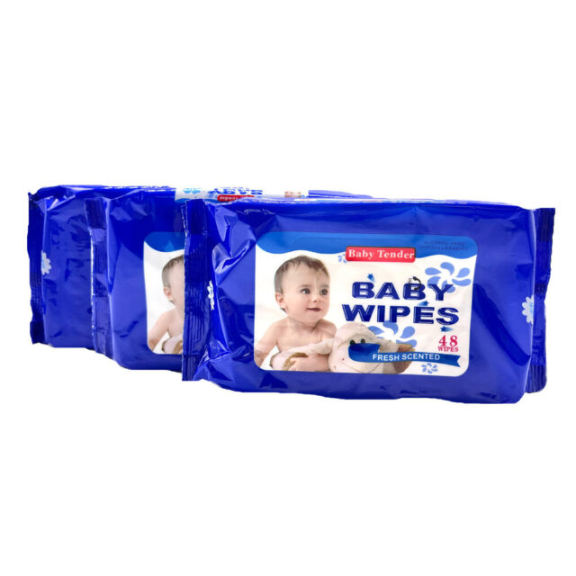 Scented nonwoven baby wipes for gentle cleaning